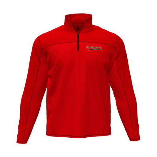 [CUS-DFW-QTRZ-PER-LSL-RED-AS-LOGO2] Quarter Zip Pullover (Adult S, Red, Logo 2)