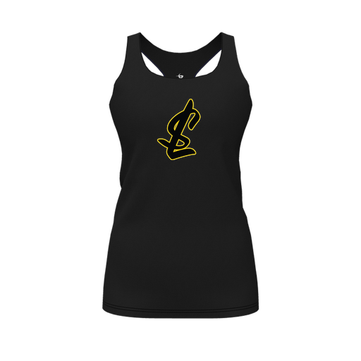 [FT0TRBBK-FYS-LOGO1] Decker Racerback Tank Top (Female Youth S, Black, Logo 1)