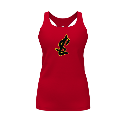 [FT0TRBRD-FYS-LOGO1] Decker Racerback Tank Top (Female Youth S, Red, Logo 1)