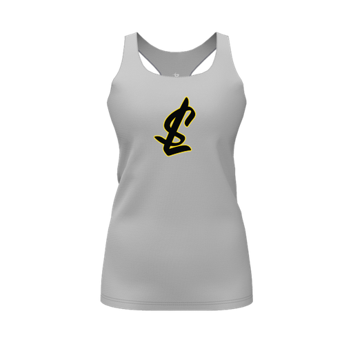 [FT0TRBGY-FYS-LOGO1] Decker Racerback Tank Top (Female Youth S, Gray, Logo 1)