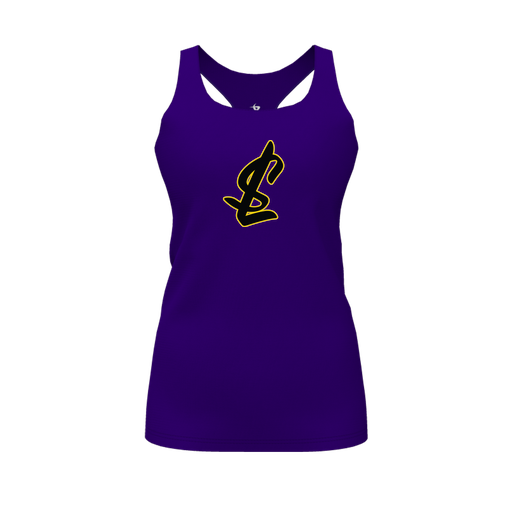 [FT0TRBPP-FYS-LOGO1] Decker Racerback Tank Top (Female Youth S, Purple, Logo 1)