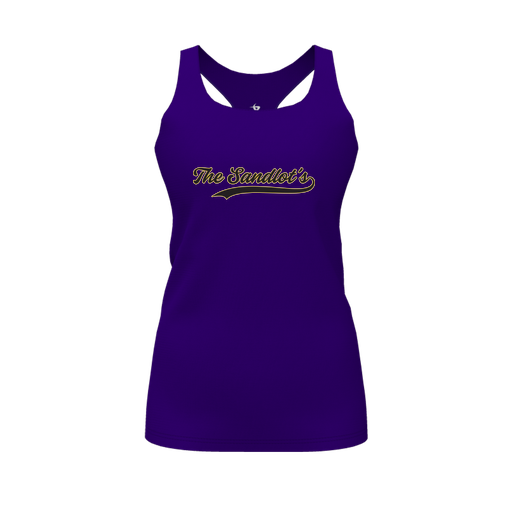 [FT0TRBPP-FYS-LOGO2] Decker Racerback Tank Top (Female Youth S, Purple, Logo 2)