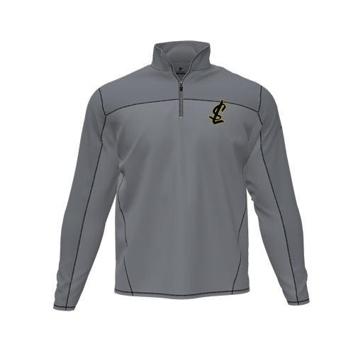 [CUS-DFW-QTRZ-PER-LSL-GRY-AS-LOGO1] Quarter Zip Pullover (Adult S, Gray, Logo 1)