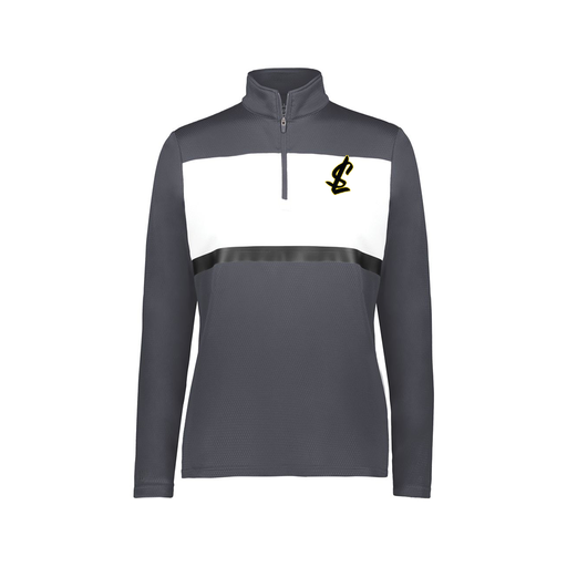 [222791.F52.XS-LOGO1] Ladies Bold 1/4 Zip Pullover (Female Adult XS, Gray, Logo 1)
