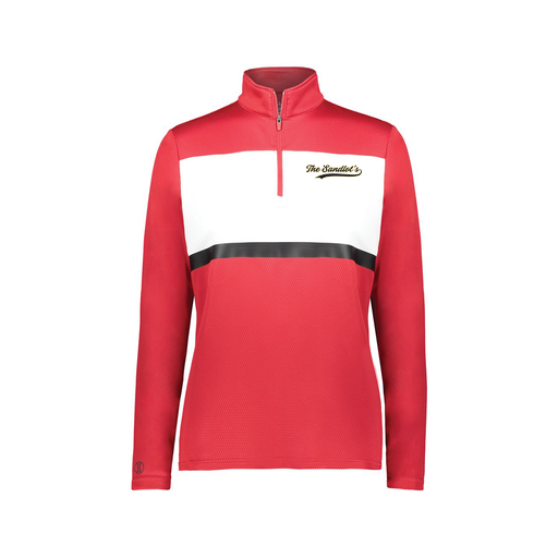 [222791.408.XS-LOGO2] Ladies Bold 1/4 Zip Pullover (Female Adult XS, Red, Logo 2)