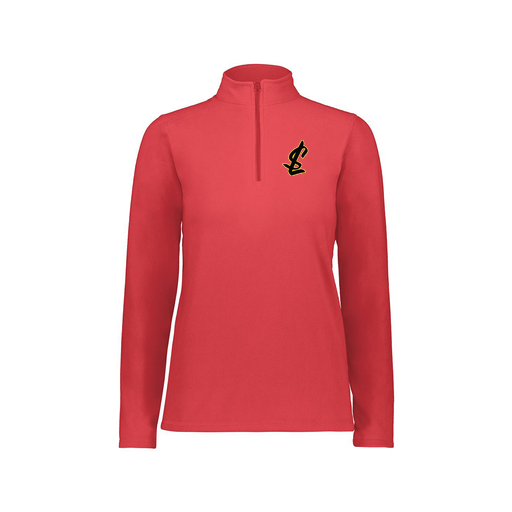 [6864.083.XS-LOGO1] Ladies MicroFleece 1/4 Zip Pullover (Female Adult XS, Red, Logo 1)