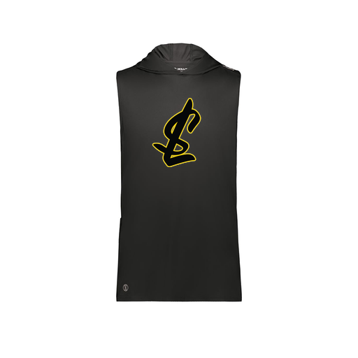 [222590.080.XS-LOGO1] Men's CoolDry Sleeveless Hoodie (Adult XS, Black, Logo 1)