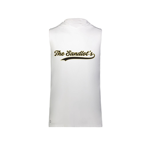[222590.005.XS-LOGO2] Men's CoolDry Sleeveless Hoodie (Adult XS, White, Logo 2)