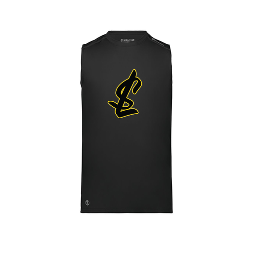 [222593.080.S-LOGO1] Men's CoolDry TankTop (Adult S, Black, Logo 1)