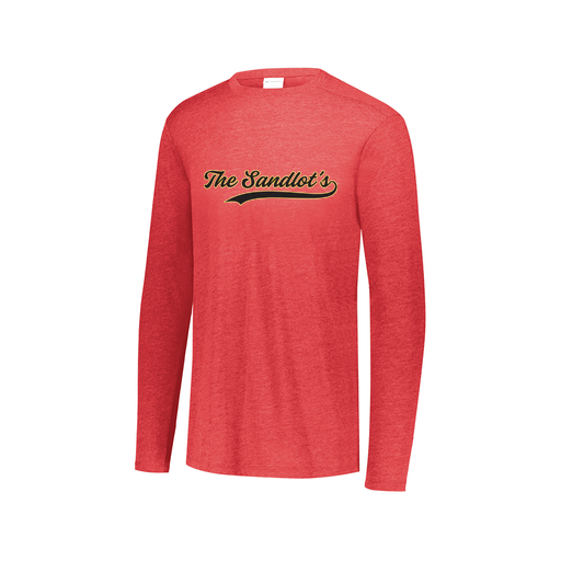 [FTLCUBRD-AXS-LOGO2] Decker Men's Tri-Blend T-Shirt - Long Sleeve (Adult XS, Red, Logo 2)